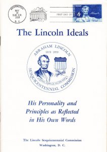 Lincoln Sesquicentennial Commission Booklet 1st Day #1116 Abraham Lincoln 1959
