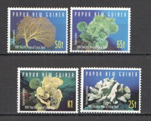 Ft157 1997 Papua New Guinea Fauna Fish & Marine Life Coral Reefs #804-807 Mnh