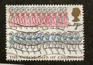 Great Britain 1977 Scott 825 used - 7p, Christmas, Eleven Ladies Dancing...