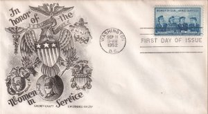 1952, Honoring Women in the Service, Cachet Craft, FDC (E11902)