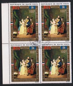 Upper Volta 'La Musica' 100F Block of 4 with left margin SG#361 SC#C100