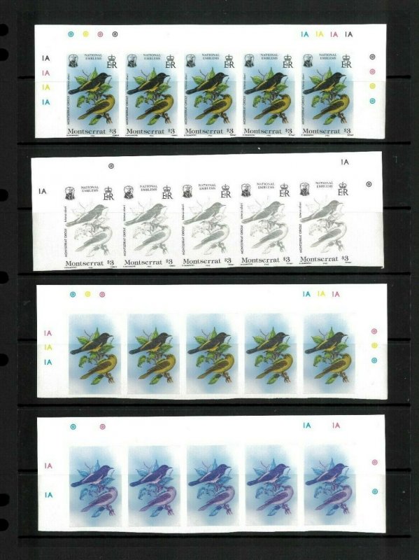 Montserrat #553 Progressive Color Proof Set x 5 Imperforate.