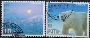 Norway; 1996: Sc. # 1115-1116: O/Used Cpl. Set