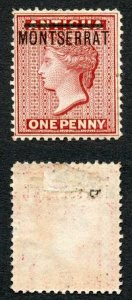 Montserrat SG1 1d red wmk Crown CC M/M Cat 35 pounds