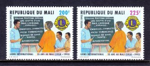 MALI — SCOTT 597-598 — 1993 LIONS CLUB SET — MNH — SCV $65