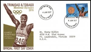 Trinidad and Tobago 267 Summer Olympics Typed FDC