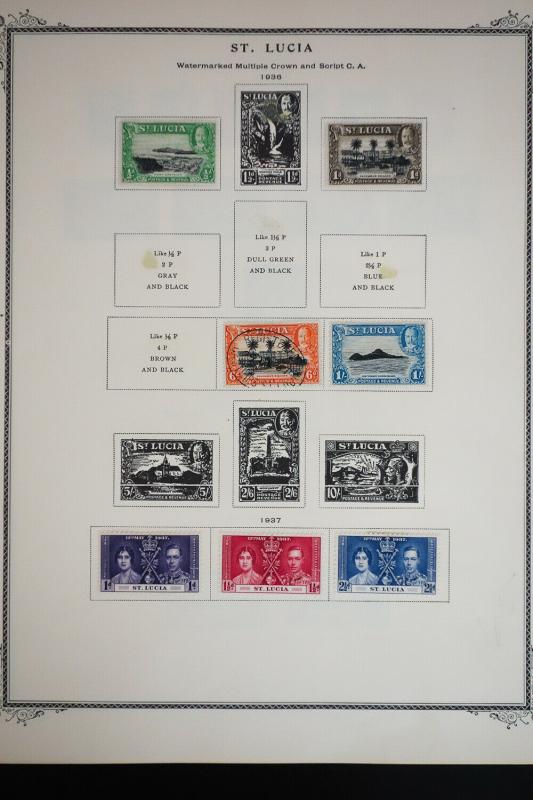 St Lucia 1800's to 1960's Stamp Collection