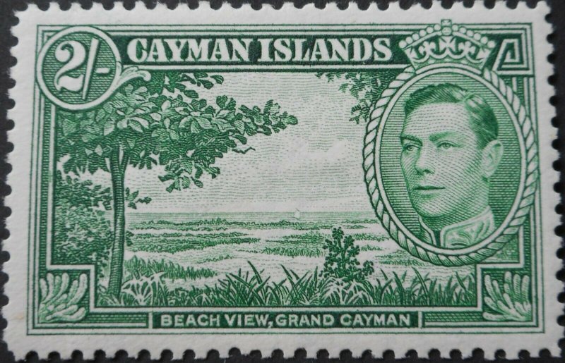 Cayman Islands 1943 GVI 2/- (Deep Green) SG 124a mint