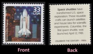 US 3190a Celebrate the Century 1980s Space Shuttle 33c single MNH 2000