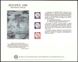 1986 Houston TX HOUPEX Statue of Liberty intaglio Souvenir B-97 SCCS SC114