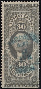 R52c 30¢ Revenue: Inland Exchange (1862) Used/CDS