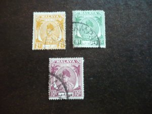 Stamps - Malaya Perlis - Scott# 8,13,23 - Used Part Set of 3 Stamps