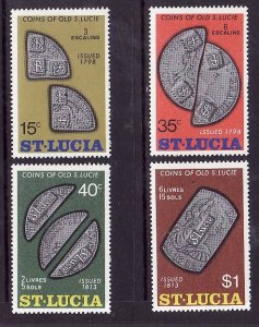 St Lucia-Sc#355-8-unused NH set-Coins-1974-