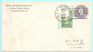 12/7/1934 cover USS Montgomery DM17 Pearl Harbor Hawaii note postage Union Petro