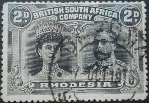 Rhodesia Double Head Two Pence with UMVUMA thicker type (DC) postmark