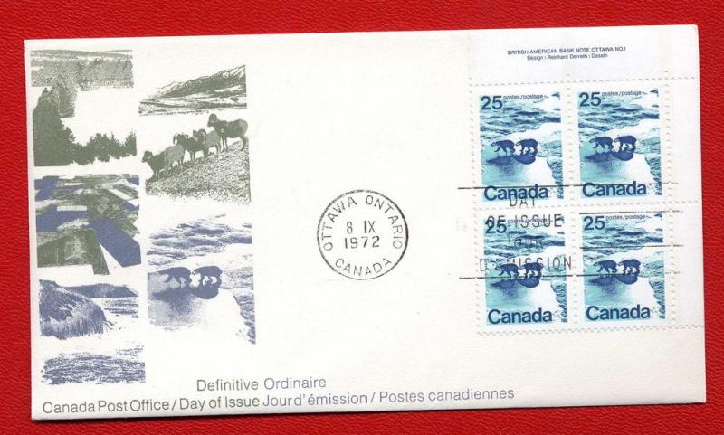 597i FDC Landscape Definitives - Polar Bears - UR Block 