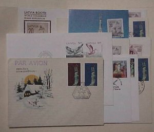 LATVIA  10 DIFF. FDC 1991-1992 CACHET UNADDRESSED