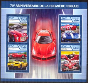 Chad 2017 Cars Ferrari sheet MNH