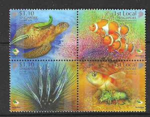 SINGAPORE SG1736a 2007 SHORES AND REEFS MNH