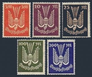 Germany C15-C19, MNH/hinged. Michel 263-267. Air Post 1923. Carrier Pigeon.