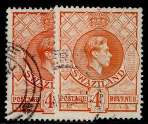 SWAZILAND GVI SG33 + 33a, 4d PERF VARIETIES, FINE USED.