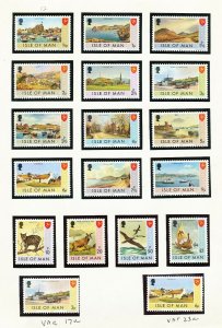 ISLE OF MAN - SG 12/33 including border variants - VF MNH - 1973 - Two Scans --c