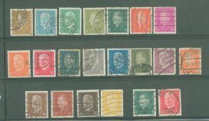 Germany #366-386 Used Single (Complete Set) (Perfin)