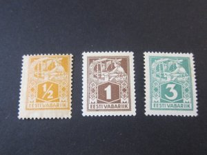 Estonia 1922 Sc 65,66,69 MNH