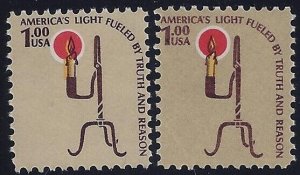 1610 - $1 Flame Color Shift Error / EFO Rush Lamp Mint NH