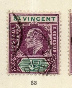 St Vincent 1902 Early Issue Fine Used 1/2d. NW-152027