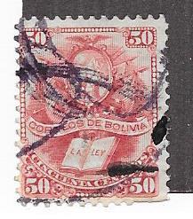 Bolivia #23 50c Arms & The Law dull carmine  (U) CV $30.00