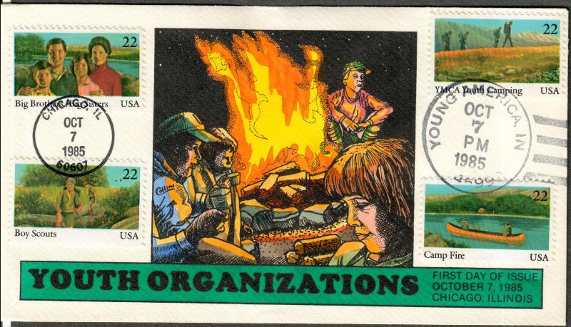 US Collins FDC SC#2160-2163 Youth Organizations