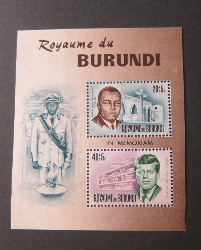 Burundi 1966 Sc B27 John F Kennedy set MNH