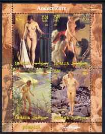 SOMALIA - 2004 - Nude Paintings, Zonn - Perf 4v Sheet - MNH - Private Issue