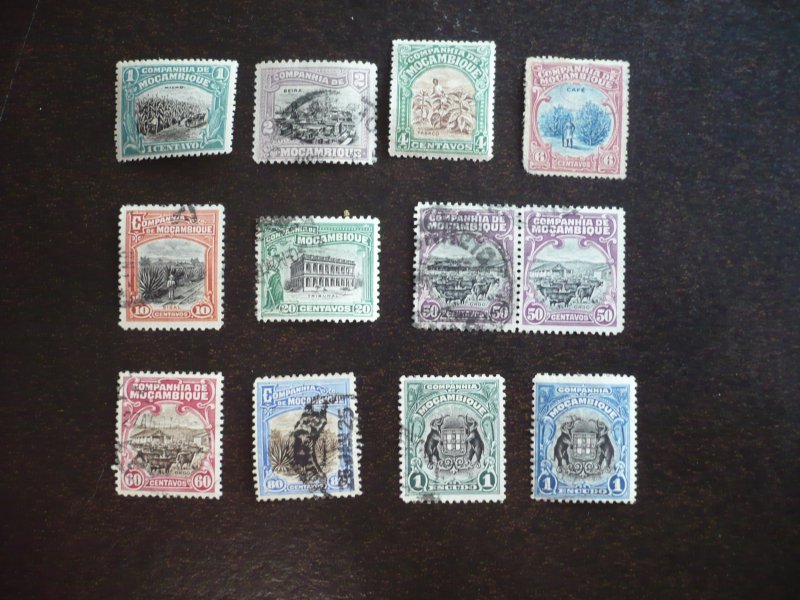 Stamps-Mozambique Company-Scott#111,114,117,- 143- Used Partial Set of 11 Stamps