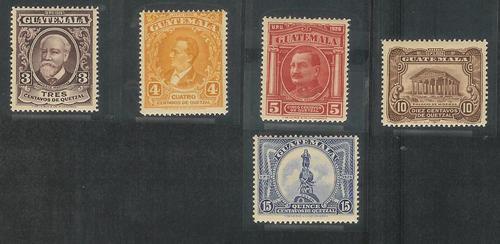 Guatemala 236-240 Mint F-VF short set