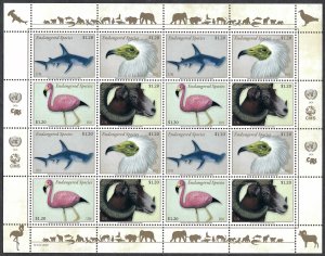 United Nations NY #1232-1235 $1.20 Endangered Species (2020). Full sheet. MNH