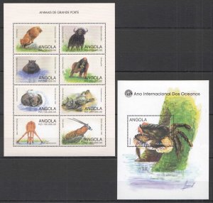 B0562 Angola Flora & Fauna Wild Large Giant Animals Year Of Ocean Kb+Bl Mnh