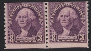 United States MINT Scott Number 721 COIL PAIR  MVLH  F-VF  - BARNEYS