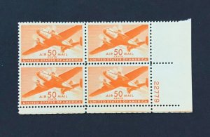 US #C31 Mint VF-XF NH OG, LR Plate Block #22779. Fresh color.   16314