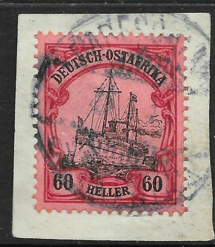 GERMAN EAST AFRICA SG33 1905 60h BLACK & CARMINE ON ROSE USED 