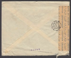 Egypt 1943 Censored Air Mail cover from Cairo to NATAL