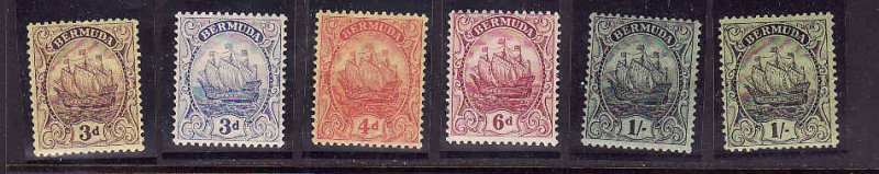 Bermuda-Scott#88-93-six Unused hinged Caravel-Ships-1924-