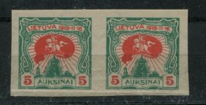 LITHUANIA 80 MNH IMPERF PAIR-