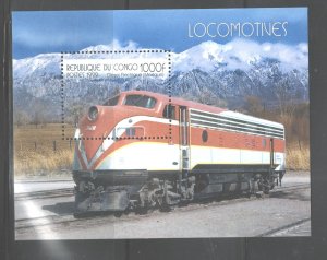 REP.  POPULAIRE du CONGO 1999 TRAINS M.S.#NOT MENTIONED IN SCOTT MNH