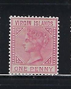 BRITISH VIRGIN IS. SCOTT #14 1883 1P (ROSE ) WMK 2 - MINT  LIGHT  HINGED