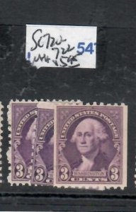 UNITED STATES 3C WASHINGTON            SC 720-722     MNH              PP1010H