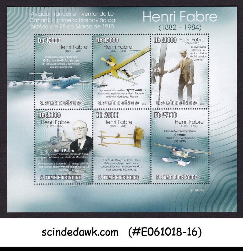 ST THOMAS & PRINCE ISLANDS - 2010 HENRI FABRE / AVIATION - MIN/SHT MNH