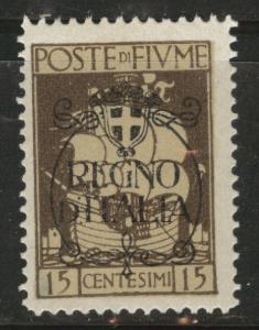 FIUME Scott 184 MH* 1924 overprint on both sides of stamp 