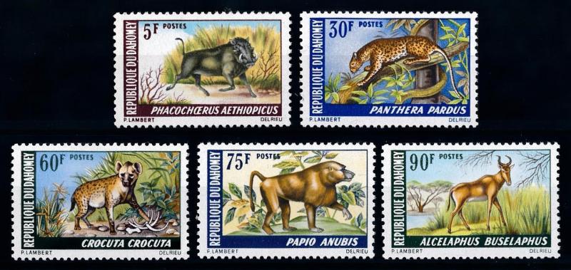 [64075] Benin Dahomey 1969 Wild Life - Leopard, Hyena, Warthog  MLH